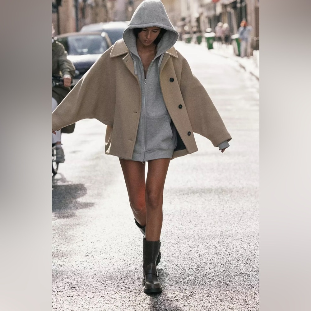 Zara Wool Blend Short Coat ZW collection